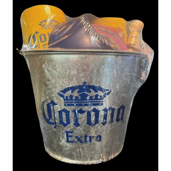 Corona Extra Other - Vtg Corona Extra Galvanized Metal Ice Bucket with Swag Barware Mancave